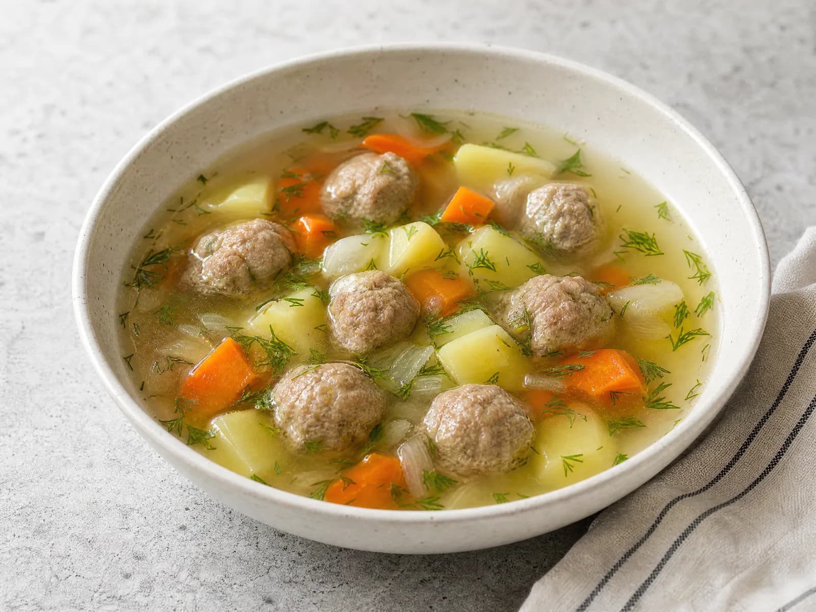 Суп с мясными фрикадельками